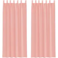 vidaXL Gordijnen voile met lussen 2 st 140x260 cm roze