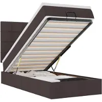 vidaXL Ottoman bed met matras 80x200cm stof donkerbruin