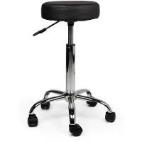 Office Tabouret kruk standaard met gasveer harde wielen zw