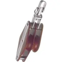 Talamex Hye Traditional Tufnol Swivel Eye Double Block Pulley With Becket Zilver 14 mm