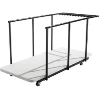Oviala - 18 inklapbare monobloc tafels van 180 cm en transportkar - REKKEM