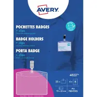Avery Badge met clip 4822 60x90mm insteekkaarten | 6 stuks