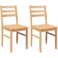 vidaXL Eetkamerstoelen 2 st massief hout rubber