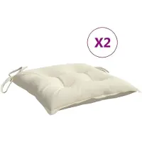 vidaXL Stoelkussens 2 st 50x50x7 cm oxford stof crèmewit