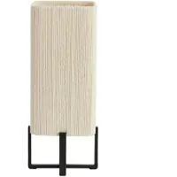 Light & Living Tafellamp Wyn 39cm Creme Touw Met Zwart