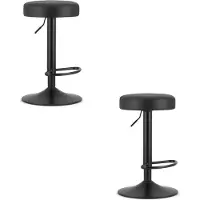 Leobert ROJST kruk - zwart eco-leer / zwarte basis x 2