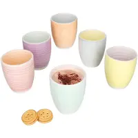 MamboCat Set van 6 kleurrijke PASTELLO aardewerken koffiemokken voor 6 personen - 24326207