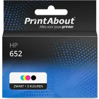 PrintAbout Huismerk HP 652 (F6V24AE) Inktcartridge 3-kleuren