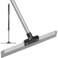 CLEANLY Vloertrekker met Steel Telescopisch 113-142 cm - Vloerwisser Badkamer met Rubberen Trekker - Watertrekker - Douchewisser - Breedte 43,5 cm - Zwart, Grijs