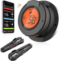 MostEssential AT-02 Vleesthermometer - Incl. Bluetooth, App & 2 Meetsondes - Zwart