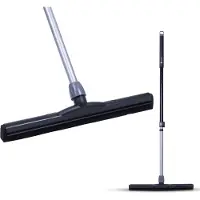 CLEANLY Vloertrekker met Steel Telescopisch 114-142 cm - Vloerwisser Badkamer - Watertrekker - Douchewisser - Dubbel EVA Foam - Breedte 43,5 cm - Zwart, Grijs