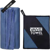VAIVE Microvezel handdoek - Strandlaken 100x200 - Badlaken - Reishanddoek Sneldrogend - Blauw