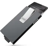 POWR RFID Portemonnee - Slimme Portemonnee - Slanke Portemonnee - Kaarthouder Pasjes - Pasjeshouder met geldclip - Anti-diefstal - Titanium - NFC Blokker