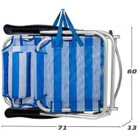 Aktive Aluminium Folding Chair Multi-position 62x48x83 Cm Blauw 62 x 48 x 83 cm