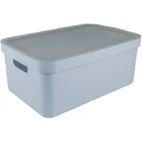 Sunware opbergbox Sigma - met deksel - kunststof - 45L - lichtblauw - opbergbakken - 39x59x24 cm