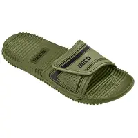 Beco badslippers - unisex - klittenband - olijfgroen/zwart - maat 44
