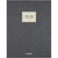 Brepols agenda 2026 - 16Maanden - A4 week - ESSENZ - Schoolagenda - 1 week op 2 pagina's - Semi-soepele omslag - Weekoverzicht - Antraciet - 21 x 27 cm - september 2025 tm december 2026