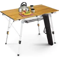 Arebos campingtafel 90 x 51,5 cm roltafel aluminium klaptafel outdoor bruin