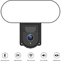 Sinji Floodlight Camera - Buitenlamp met Camera - IP- Camera - Beveiligingscamera - 2k Video opnames – 1200 Lumen - Nachtzicht - 2-weg audio intercom - Detectiemelding - Veilige data opslag - Zwart