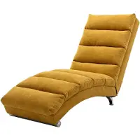 Merax Elektrische Massage Chaise Longue – Relaxstoel met 5 Vibratiemodi – Ergonomische Massagestoel – Relaxfauteuil met Afstandsbediening en Zijvak - Geel