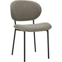 Label51 Eetkamerstoel Senn - Mushroom - Boucle - Zwart Metalen Frame