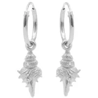 Karma Symbols oorbel shell Zilver-M2294