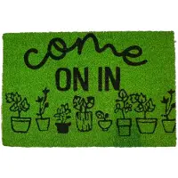 Texas - Kokos Deurmat - 40x60 cm - Groen - Anti-slip PVC