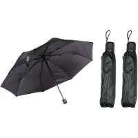Benson Paraplu mini - 3x - zwart - opvouwbaar - 93 x 55 cm - reisparaplu - compact