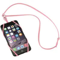 Sinji Telefoonhouder met koord - Rekbaar - Universeel - Telefoon Nek Strap - Pashouder - Roze