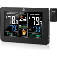 OEM Draadloos weerstation met thermometer, barometer en hygrometer, inclusief buitensensor voor temperatuur en weersvoorspelling