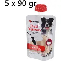 Flamingo ** 5X ** deli yumm 90 gr - eend - ideaal te gebruiken met likmat - fresh meat snack