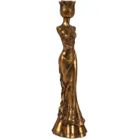 Baroque - Kandelaar - Kandelaar Vrouw 39.5 cm - Goud - Resin - 39.5x11x11 - Polyresin
