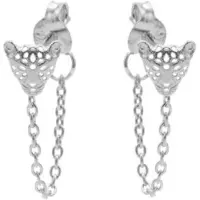 Karma -oorbel-chain-M1468-tijger-zilver