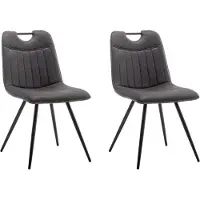 Furnihaus Eetkamerstoel Leon Microvezel Antraciet Set van 2