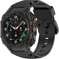Strap-it TPU bandje met frame en ingebouwde bescherming - geschikt voor de Samsung Galaxy Watch Ultra 2 (2026) / Ultra (2024/2025) - zwart