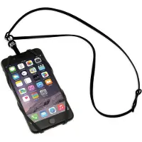 Sinji Telefoonhouder met koord - Rekbaar - Universeel - Telefoon Nek Strap - Pashouder - Zwart