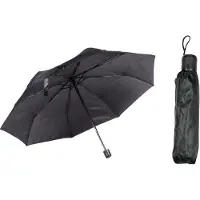 Benson Paraplu mini - 2x - zwart - opvouwbaar - 93 x 55 cm - reisparaplu - compact