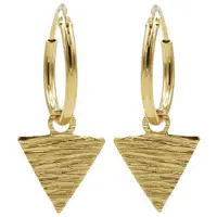 Karma Symbols oorbel triangle wood Goud-M2029