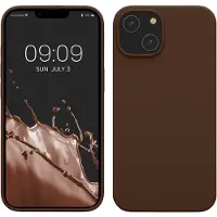 Kwmobile telefoonhoesje geschikt voor Apple iPhone 14 - Hoesje met siliconen coating - Smartphone case in chocoladebruin