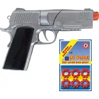 Funny fashion Politie speelgoed revolver/pistool - metaal - voor 8 schots ringen plaffertjes - 96 shots in de set