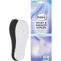 Balea Sport & Sneaker Inlegzolen - Maat 36/37 - Wit | 1 Paar Latexschuim-inlegzooltjes | Met Actieve Kool tegen Onaangename Geurtjes