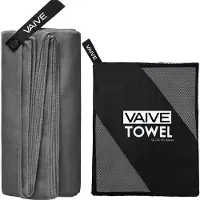 VAIVE Microvezel handdoek - Strandlaken 100x200 - Badlaken - Reishanddoek Sneldrogend - Grijs