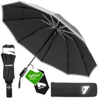 Nohrd Stormparaplu - Zwart - Paraplu Opvouwbaar - Stormbestendig 108 km/h - Stormparaplu's - Automatisch In- en Uitklapbaar - Reflecterend - Paraplu's - Incl. Beschermhoes