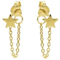 Karma oorbel Chain Star Zilver Goldplated-M1857