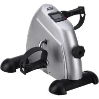 AGM Stoelfiets D02.2 - Bureaufiets - Deskbike - Fietstrainer - Mobiliteitstrainer - Instelbare weerstand - Hometrainer - Met LCD scherm - Fitness - Zilver