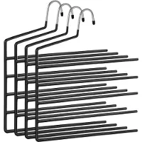 Mazazu - Kledinghangers - 4 stuks - Antislip - Zwart - 32x35