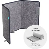 Sinji Elektrische Kachel 195W - Infrarood Verwarming - 3 Warmtestanden - Infraroodverwarmer - Paneel - Opvouwbaar & Verplaatsbaar - Incl. Deken