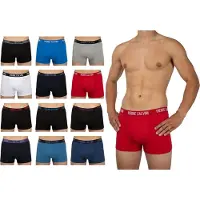 Pierre Calvini - Boxershort Heren - Heren Ondergoed - 12 Stuks - Maat L - Classic Kleuren - Boxershorts Korte Pijp