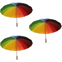 Benson Paraplu golfmodel - 3x - regenboogkleuren - 130 cm - 16 banen - gaypride