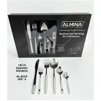 Almina Isabella Bestekset – 36-delig – 6 Personen – Edelstaal – Zilver